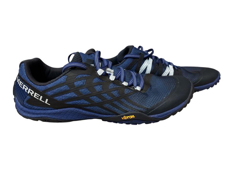 Merrell trail glove 4 men’s size 9 barefoot running hiking shoes blue and black